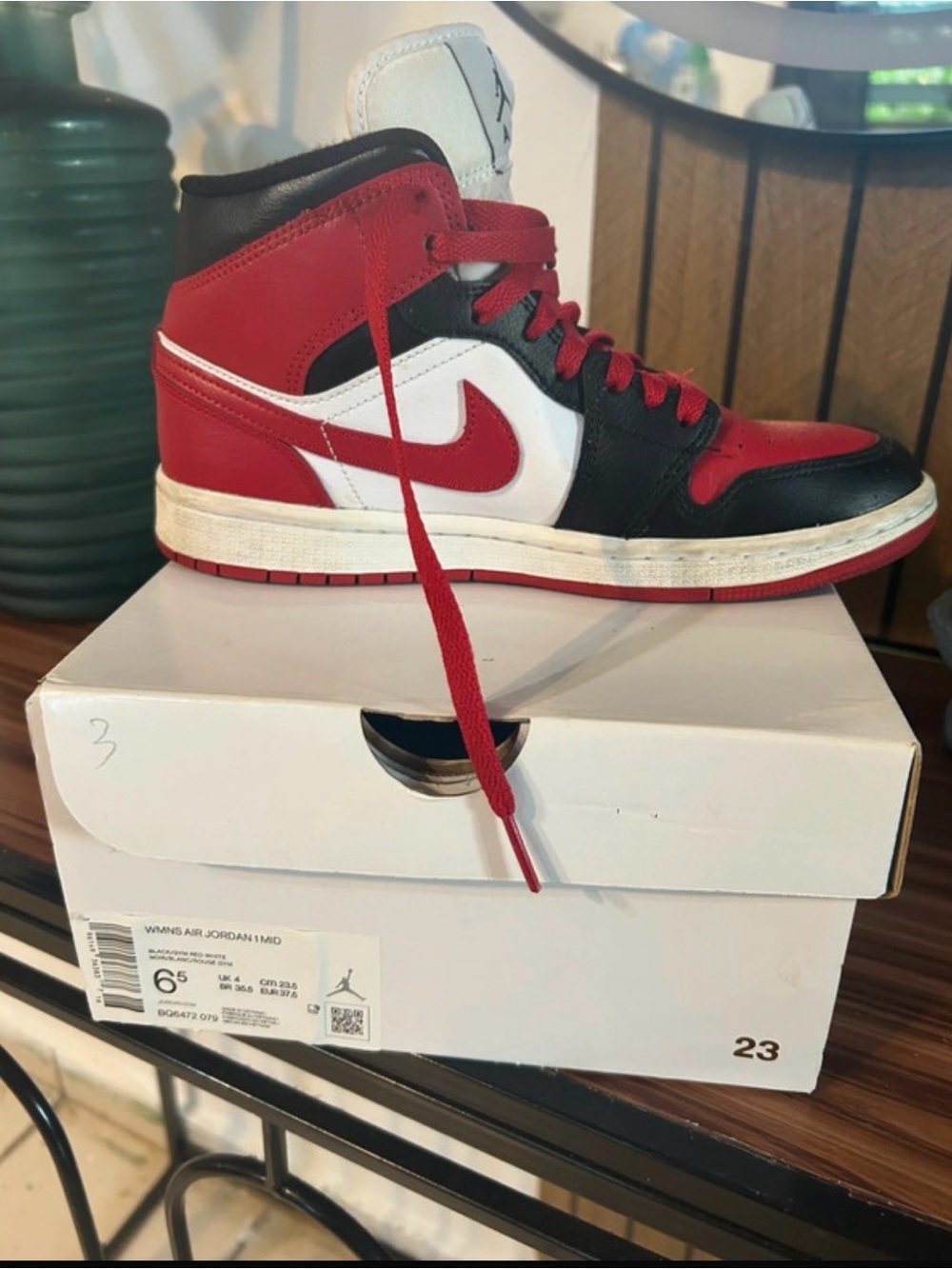 Jordan Red, Black & White High-Top Sneaker